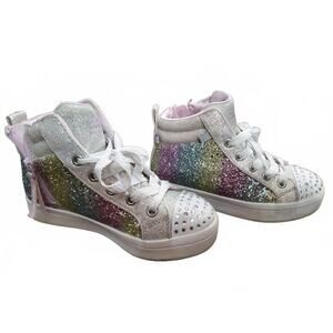 Skechers Girls Sparkling Glitter High-Top Sneakers, Size 13.5
